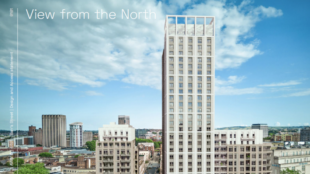 The proposed 28-storey tower to replace Debenhams (Credit: AWW).		