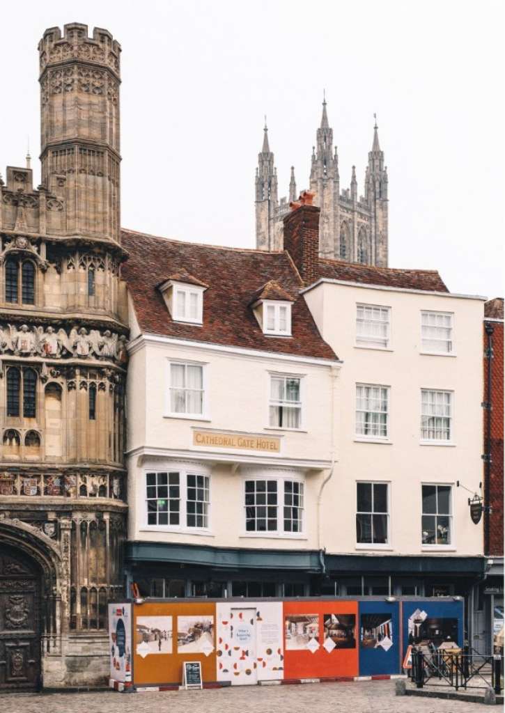 Shops along Mercery Lane run up to the medical cathedral gateway (SBH)